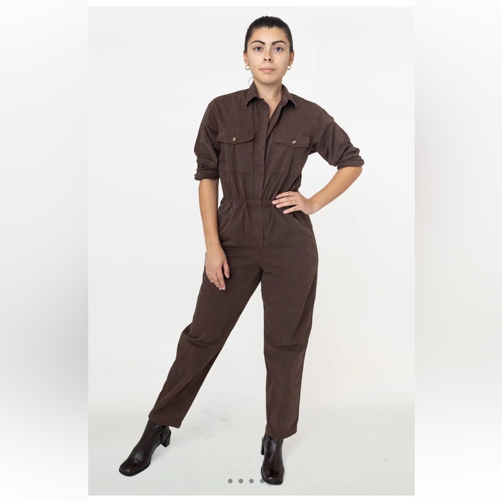 Los Angeles Apparel Cotton Popplin Utility Jumpsuit
Size Small